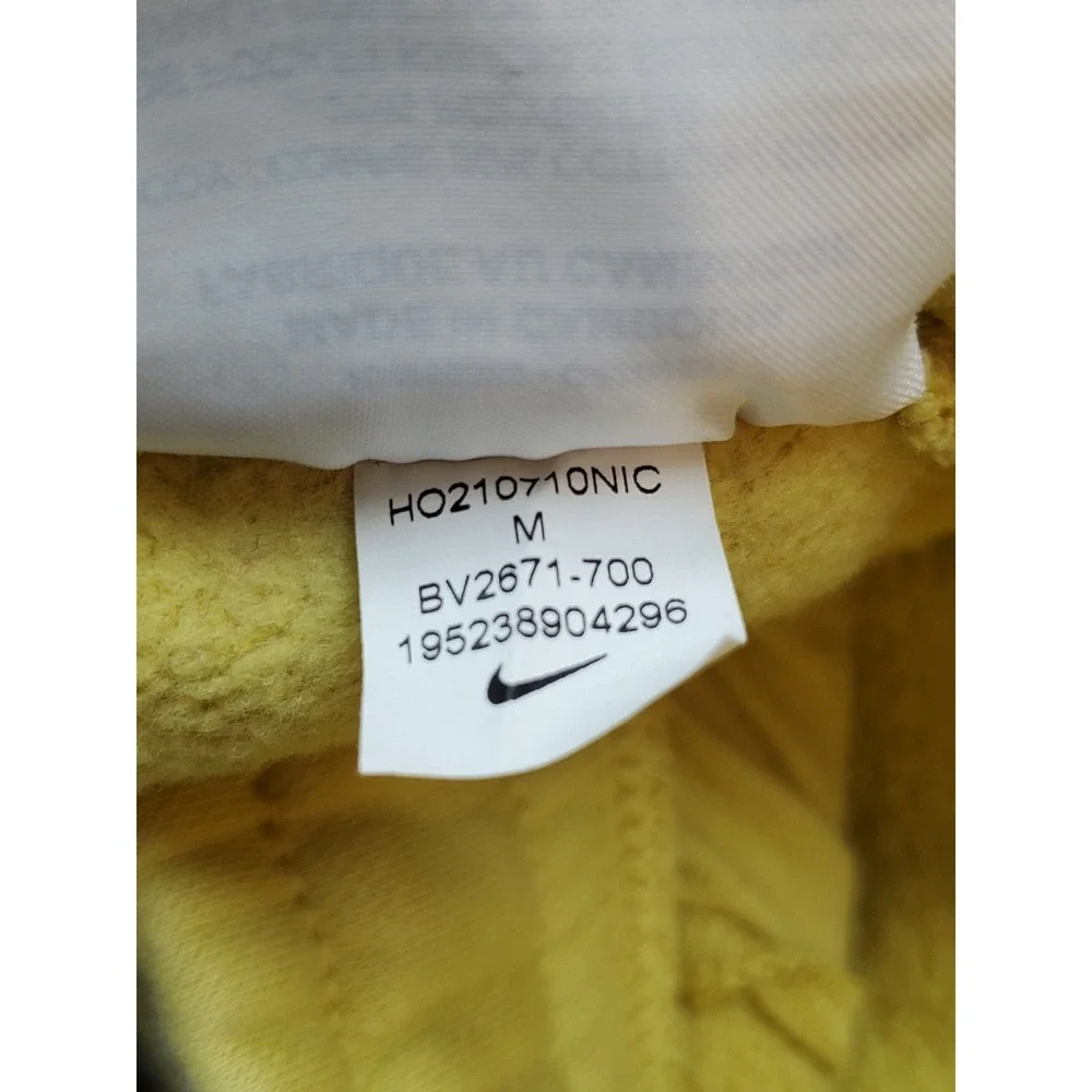 Nike Men Pants M Yellow Sweatpants‎ Fleece Swoosh BV2671-700 Logo 28
